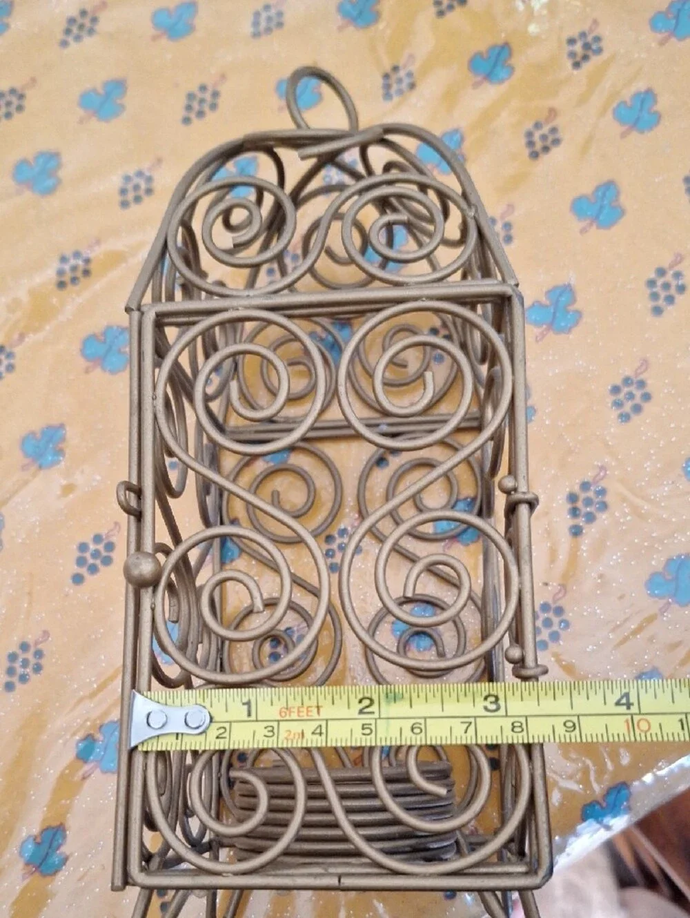 Gold Scrollwork Metal Lantern Candle Holder